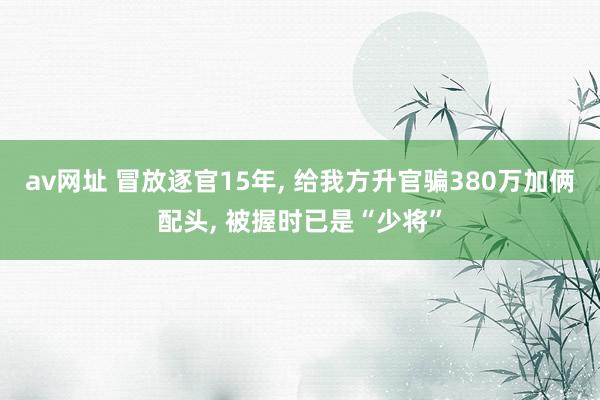 av网址 冒放逐官15年， 给我方升官骗380万加俩配头， 被握时已是“少将”
