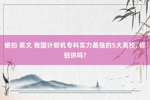 偷拍 英文 我国计较机专科实力最强的5大高校， 你招供吗?