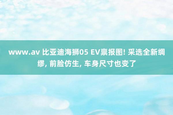 www.av 比亚迪海狮05 EV禀报图! 采选全新绸缪， 前脸仿生， 车身尺寸也变了
