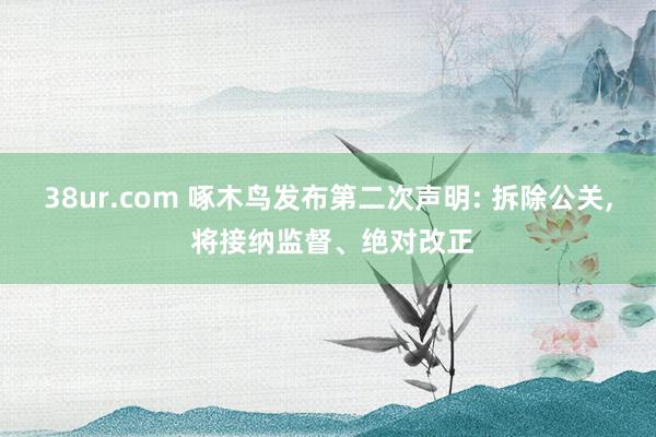 38ur.com 啄木鸟发布第二次声明: 拆除公关， 将接纳监督、绝对改正