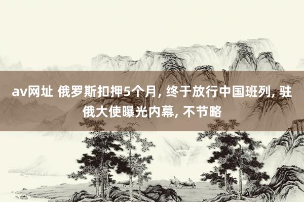 av网址 俄罗斯扣押5个月， 终于放行中国班列， 驻俄大使曝光内幕， 不节略
